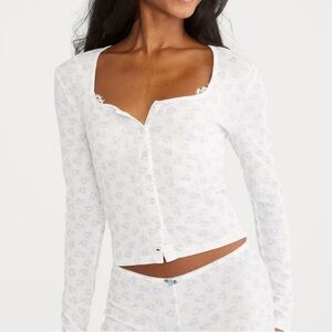 Teddy bear print PJ top